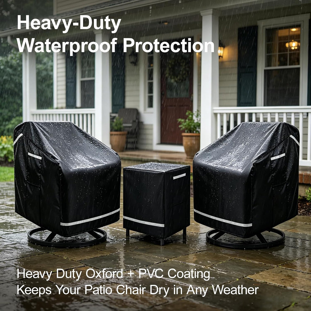 3 Piece Patio Furniture Covers for 2 Chairs and Side Table 37"W x 38&quo...