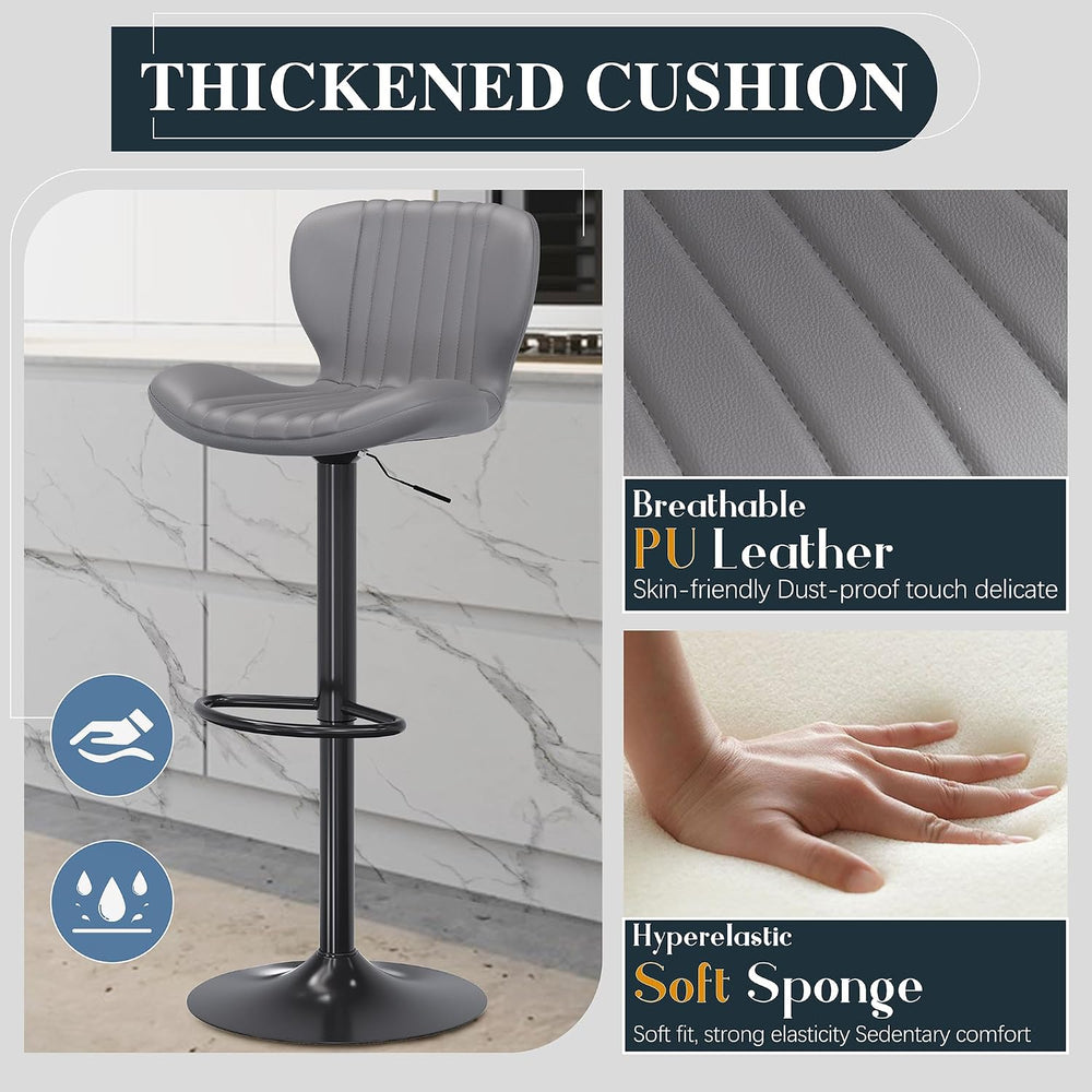 SUNLEI Swivel Swivel Bar Stools Set, Barstools Counter Height with Shell Shap...
