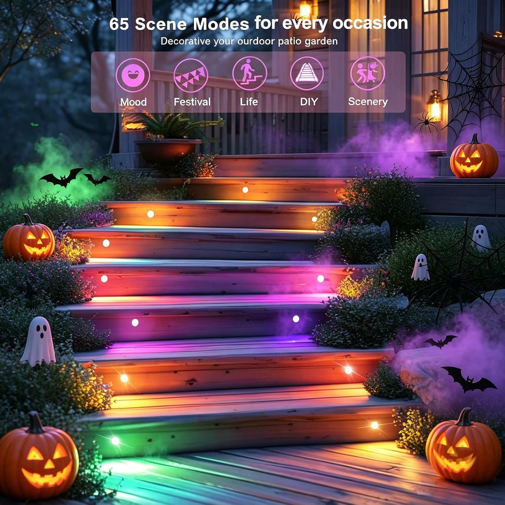 Sumaote LED Deck Lights Kit, 30 Pack 1.22" WiFi Smart RGBW+IC Multicolor