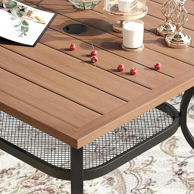 VICLLAX 5 Pieces Patio Dining Set, Outdoor Furniture Set Includes 37.8" ...
