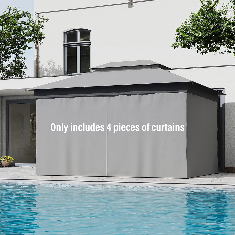 LAUSAINT HOME Gazebo Replacement Privacy Curtains 10'x13' with Zipper...