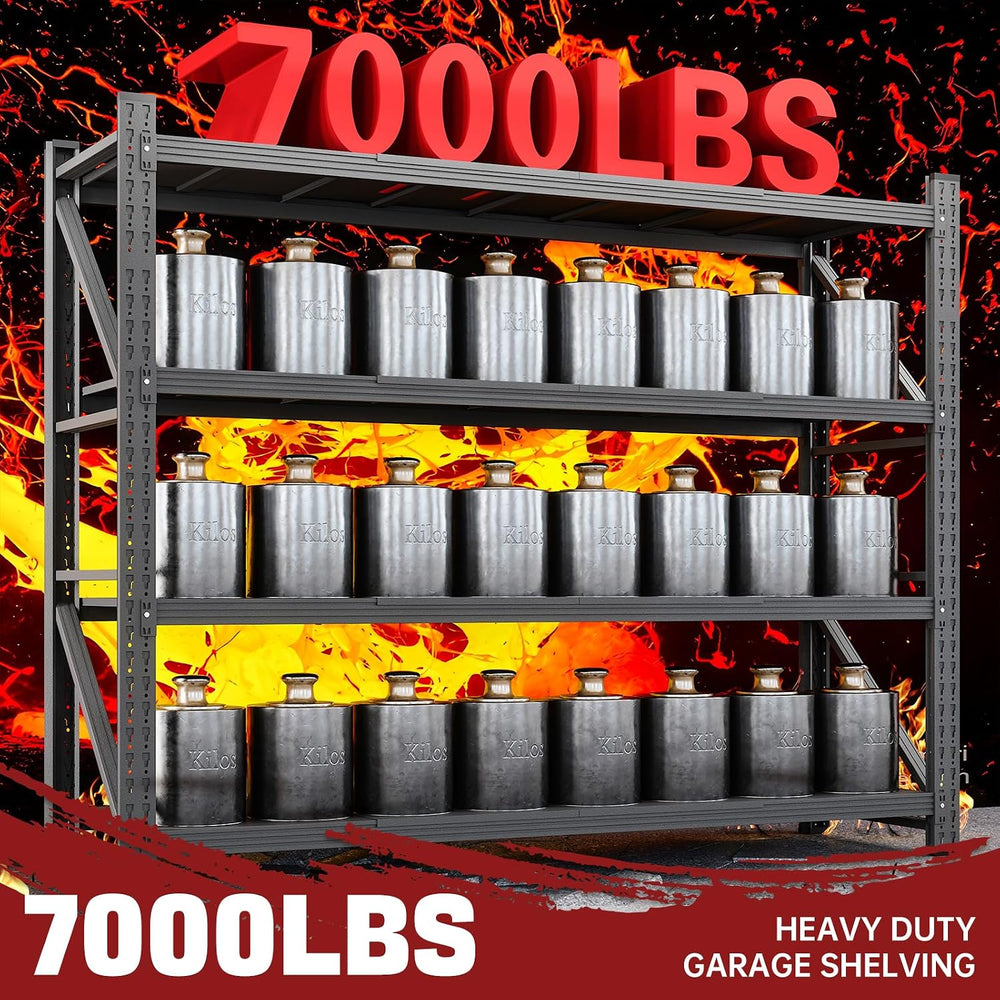 RAVIGIN 7000LBS Storage Shelves,79" W Garage Shelving Heavy Duty Metal A...
