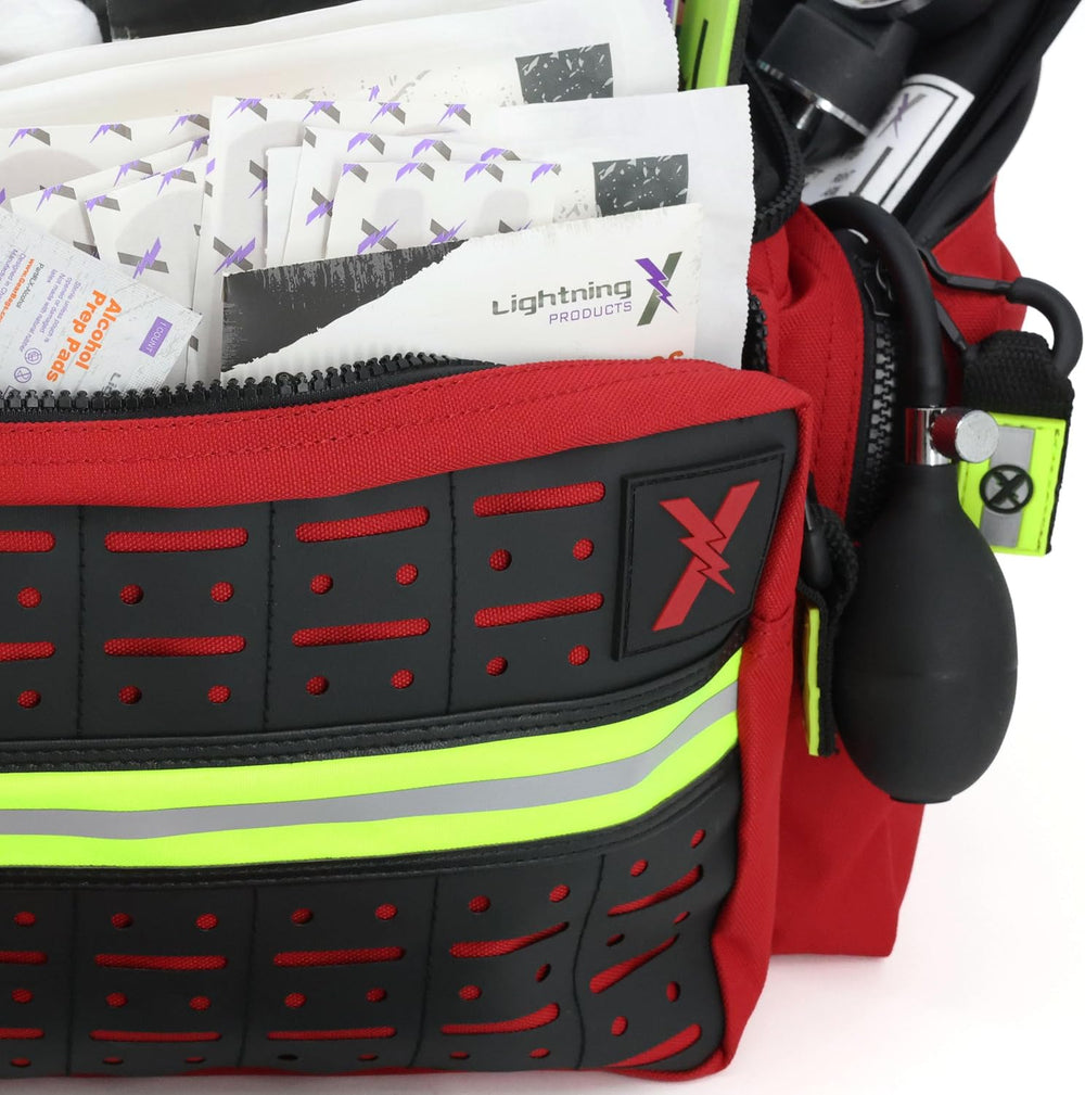Lightning X Mid-Sized First Responder EMT Bag | LXMB25 | Fully Stocked w/ 240...