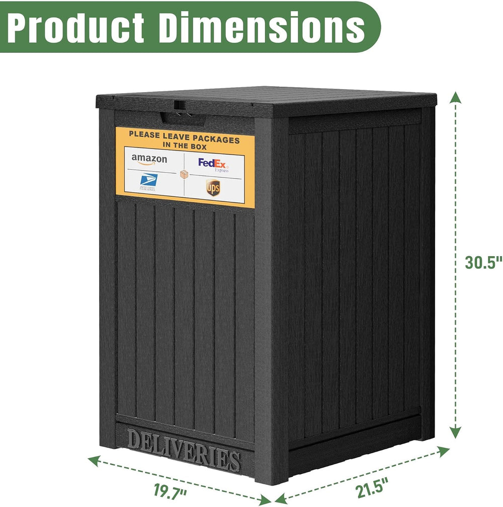 Package Delivery Box for Outside, Classic Black