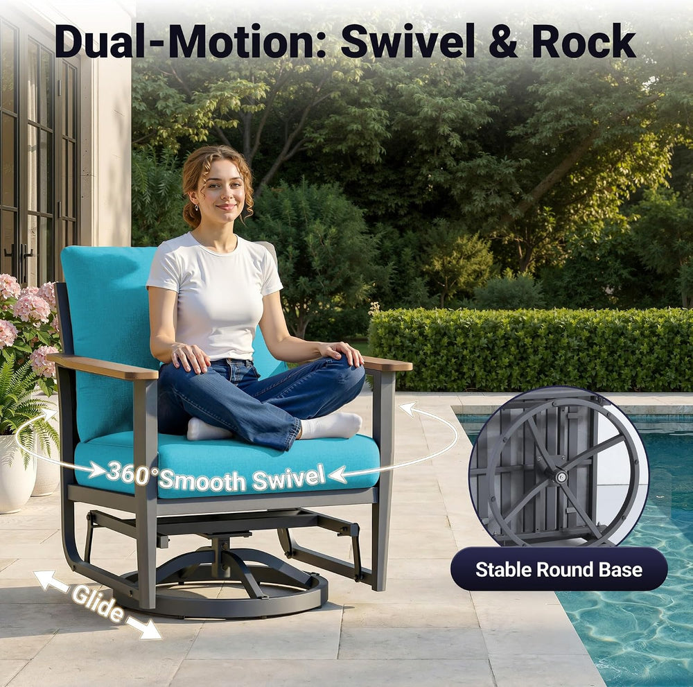 Aluminum Outdoor Patio Furniture Set with 5.1-Inch Cushions