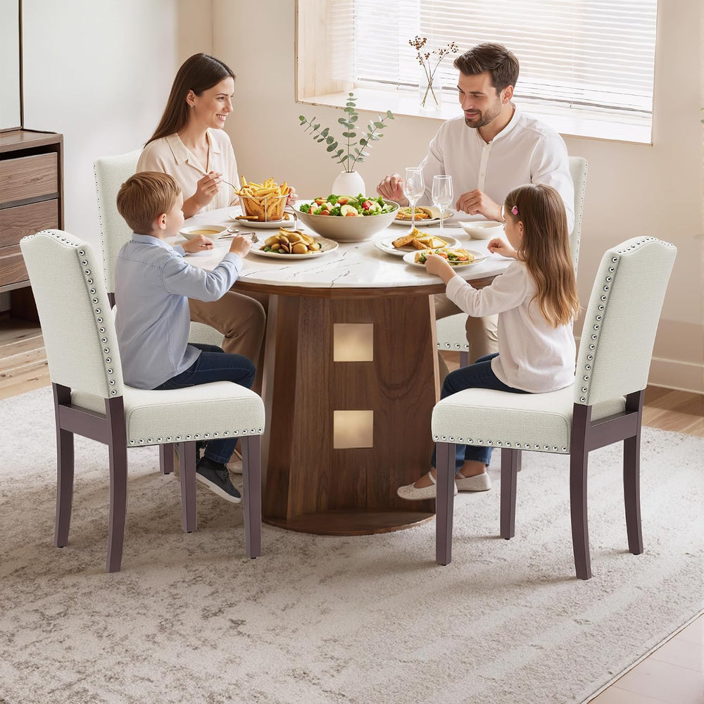 Upholstered Dining Chairs Set of 2 with Thickened Seat Cushion
