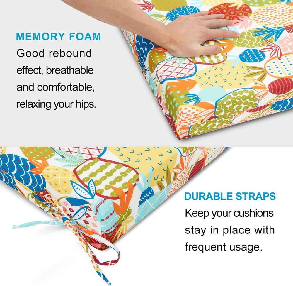Outdoor Chair Cushions Set of 4, 18.5 x 16 Inch Patio Chair Cushions for Outd...