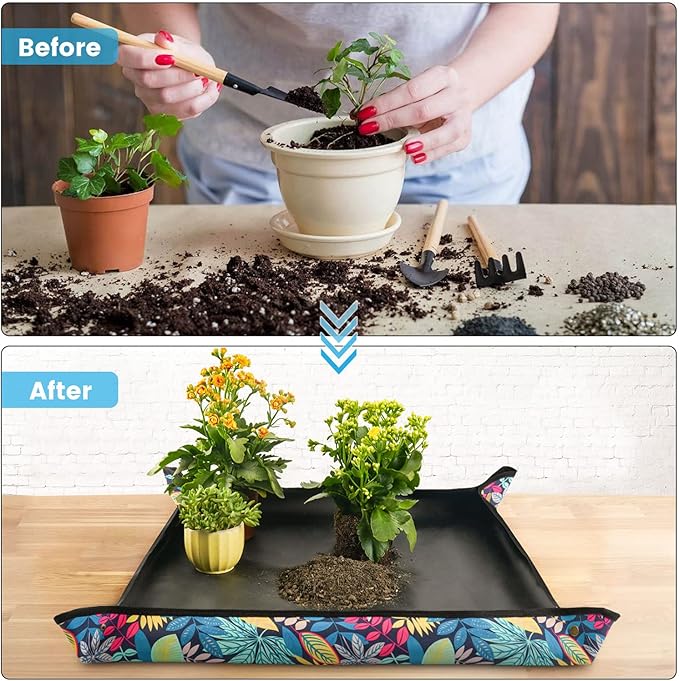 3PCS 29.5" x 29.5" Repotting mat for House Plant Care and Dirt Spil...