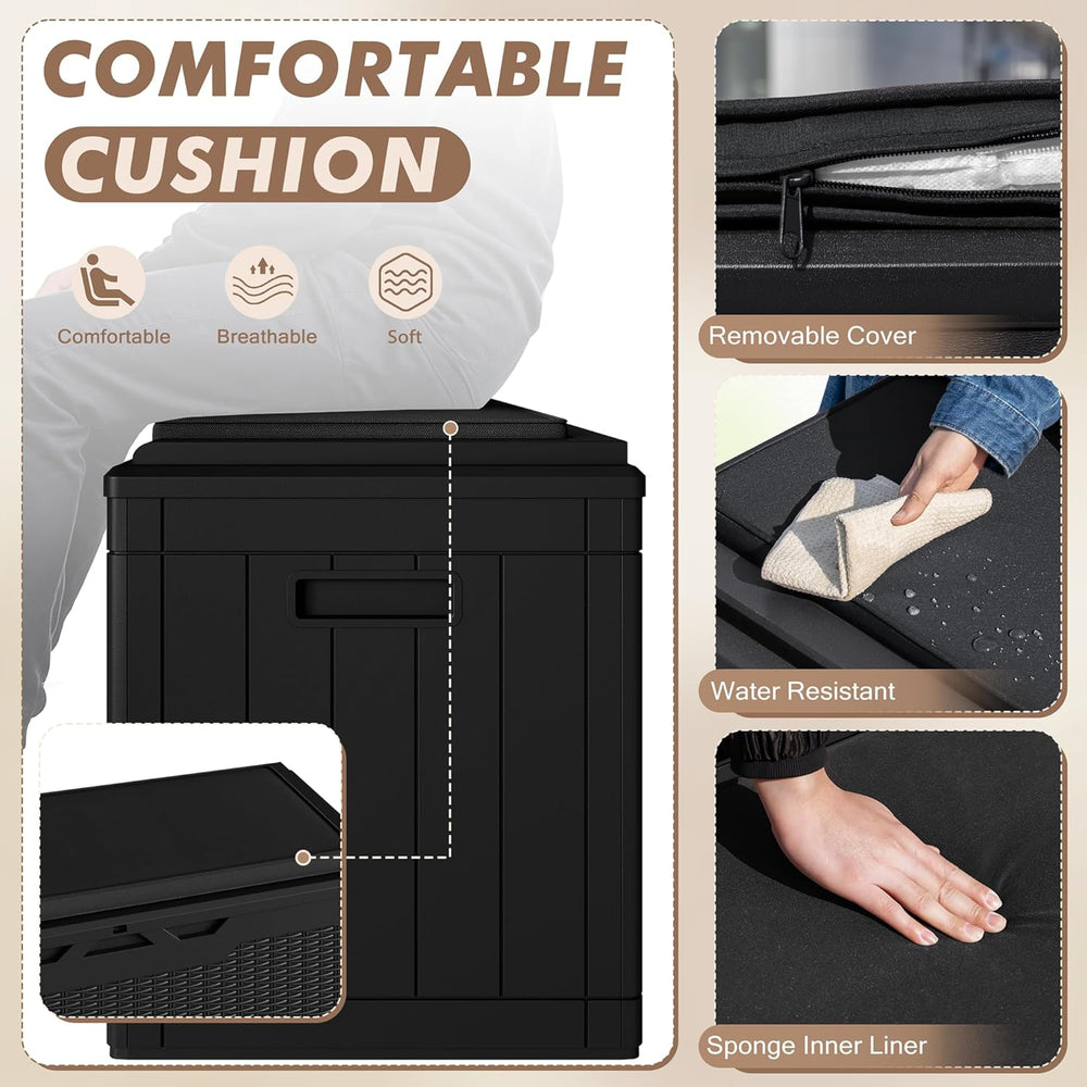 Devoko 100 Gallon Deck Box Waterproof Outdoor Storage Box with Cushion