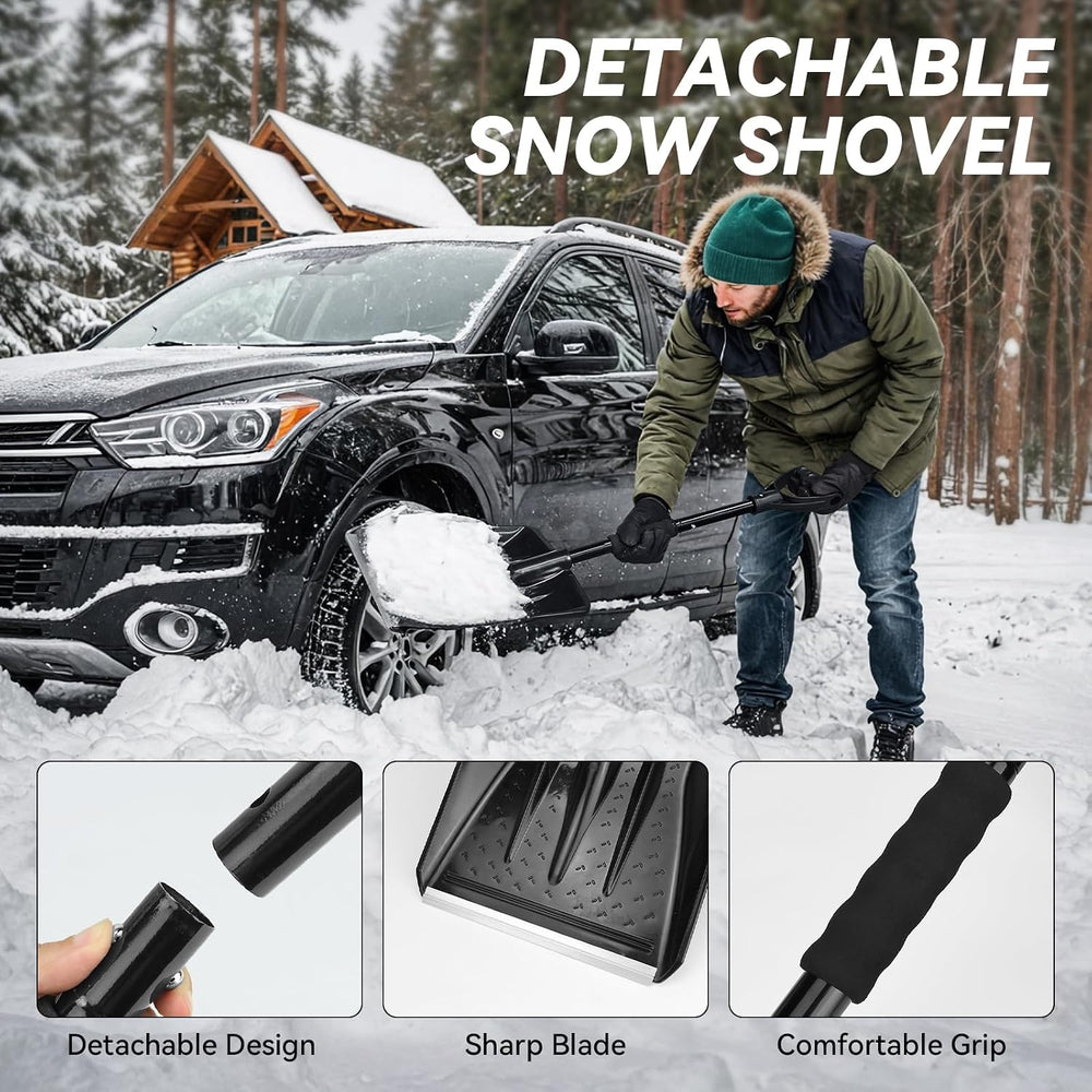 Car Emergency Kit with Portable Air Compressor, Winter Car Safety Roadside As...