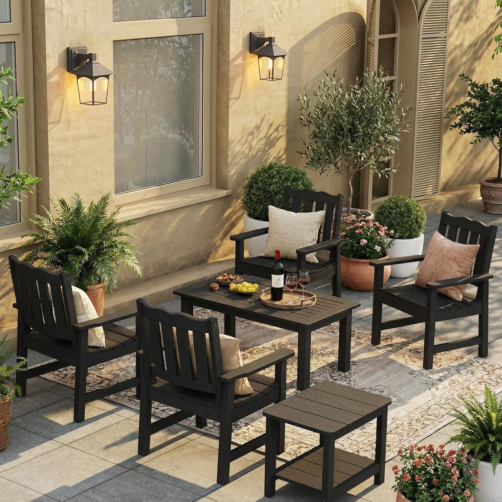 Stoog 3 Piece Patio Bistro Set, All-Weather Garden Chairs Set of 2 with Table...