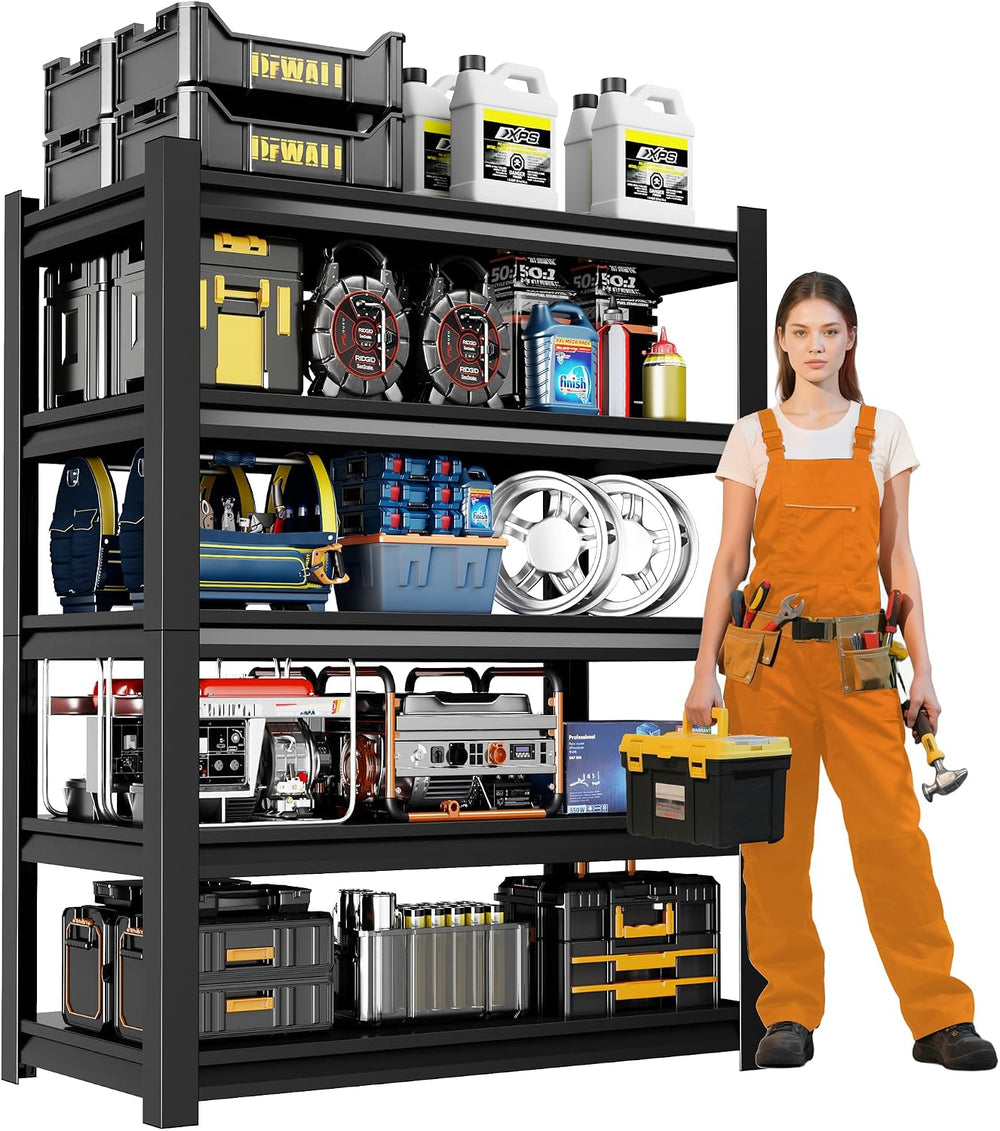 24" W Garage Shelving,5-Tier Heavy Duty Shelving Unit,3000LBS Adjustable...