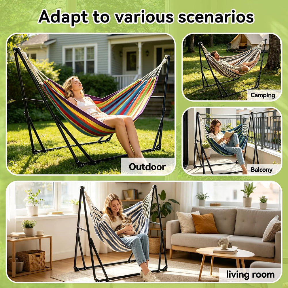 Portable Multifunctional Hammock Chair with Stand for Outside or Inside