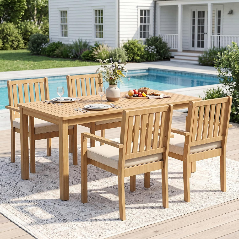 Wisteria Lane 5-Pieces Acacia Outdoor Patio Dining Table and Chairs for 4