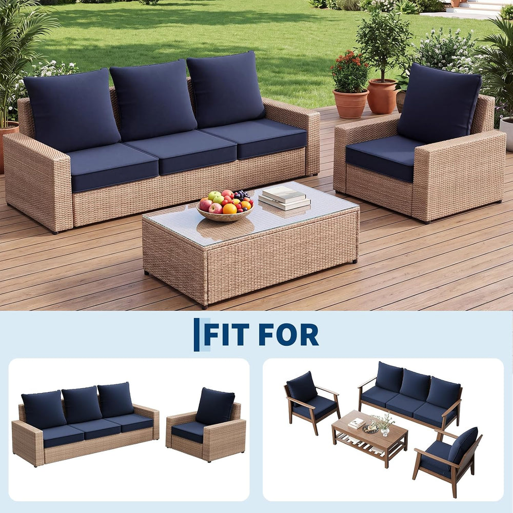 Garvee Outdoor Chair Cushion Set 24x22 Inch High Elasticity Water-Resistant