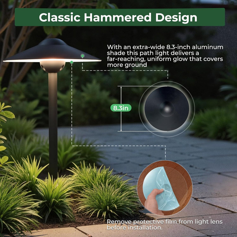 Low Voltage Pathway Lights (8.5'' Shade, 21.5'' Tall),12V Out...