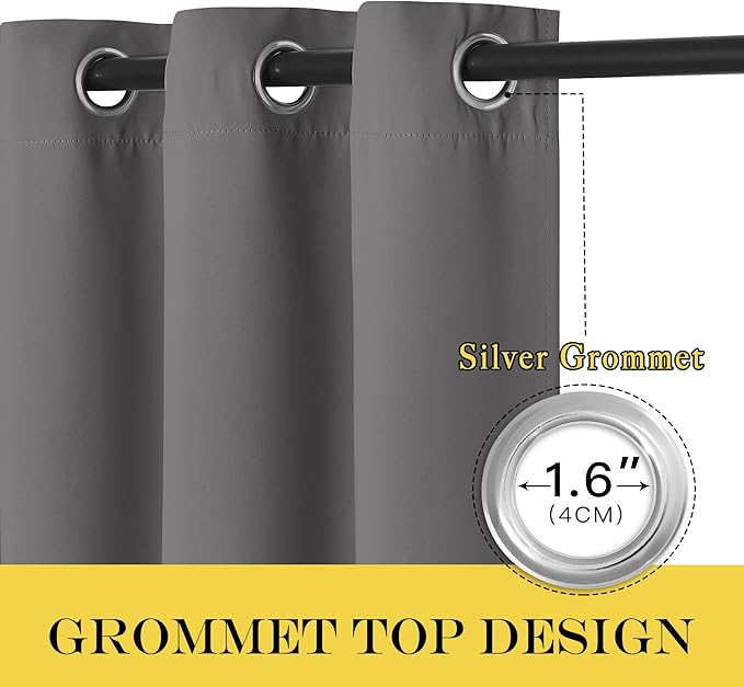 NICETOWN Blackout Sliding Door Curtain, Grommet Top Thermal Insulated Extra W...