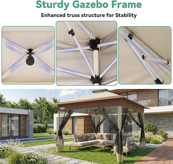 COBIZI 13x13 FT Pop up Gazebo on Clearance - Outdoor pop up Canopy Tent,carpa...