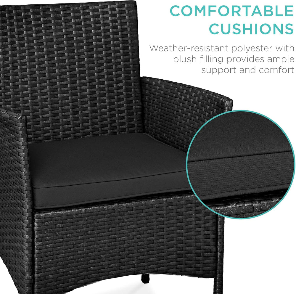 Best Choice Products 3-Piece Outdoor Wicker Conversation Bistro Set, Space Sa...