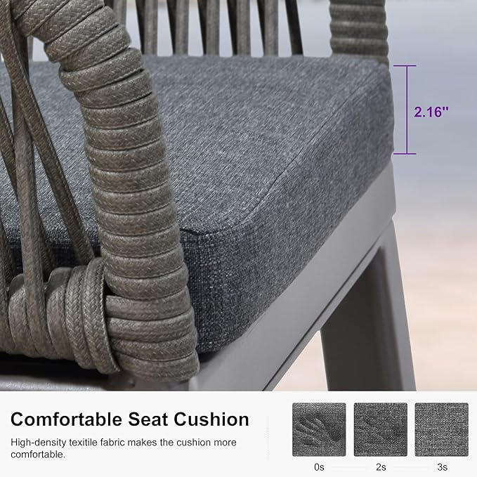 PURPLE LEAF Outdoor 24" Counter Height Bar Stools Chair Set of 2, All We...
