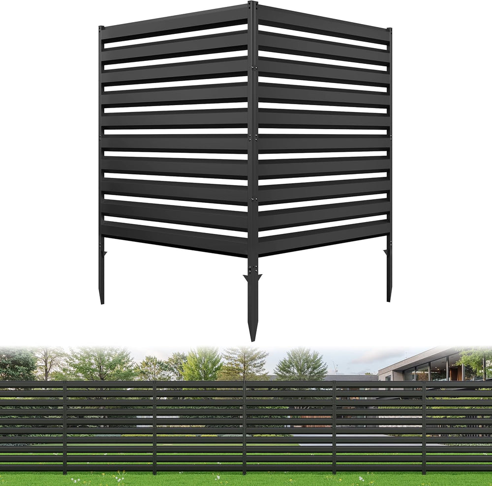 BESFUR 42" H x 38" W Metal Privacy Fence Panels for Outside, Decora...