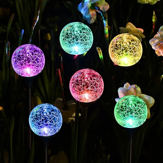 SOLPEX Solar Garden Lights 6 Pack, Solar Lights Outdoor Decorative, Solar Glo...