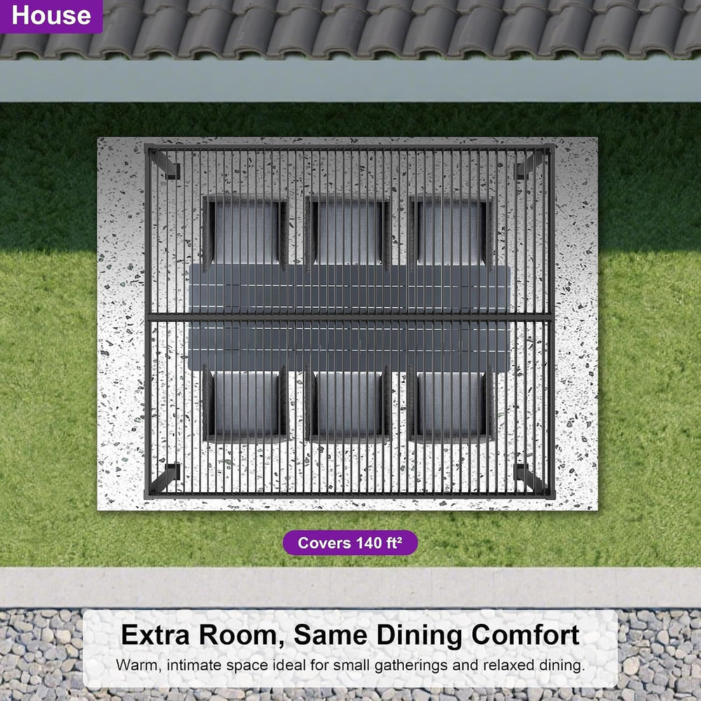 PURPLE LEAF Louvered Pergola 10' x 14' Aluminum Pergola w/Independent...