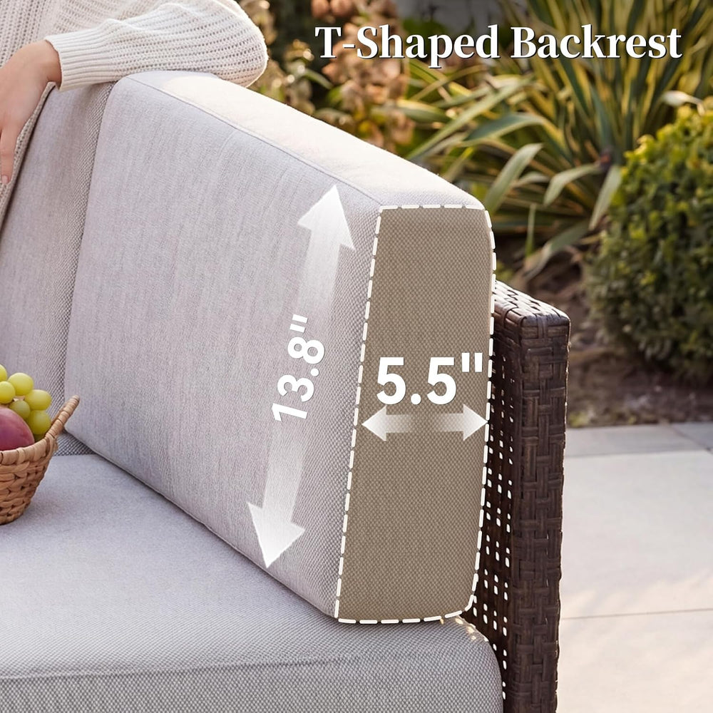 LazySunsets Patio Furniture Set with 10'' Ultra-Thick Cushions