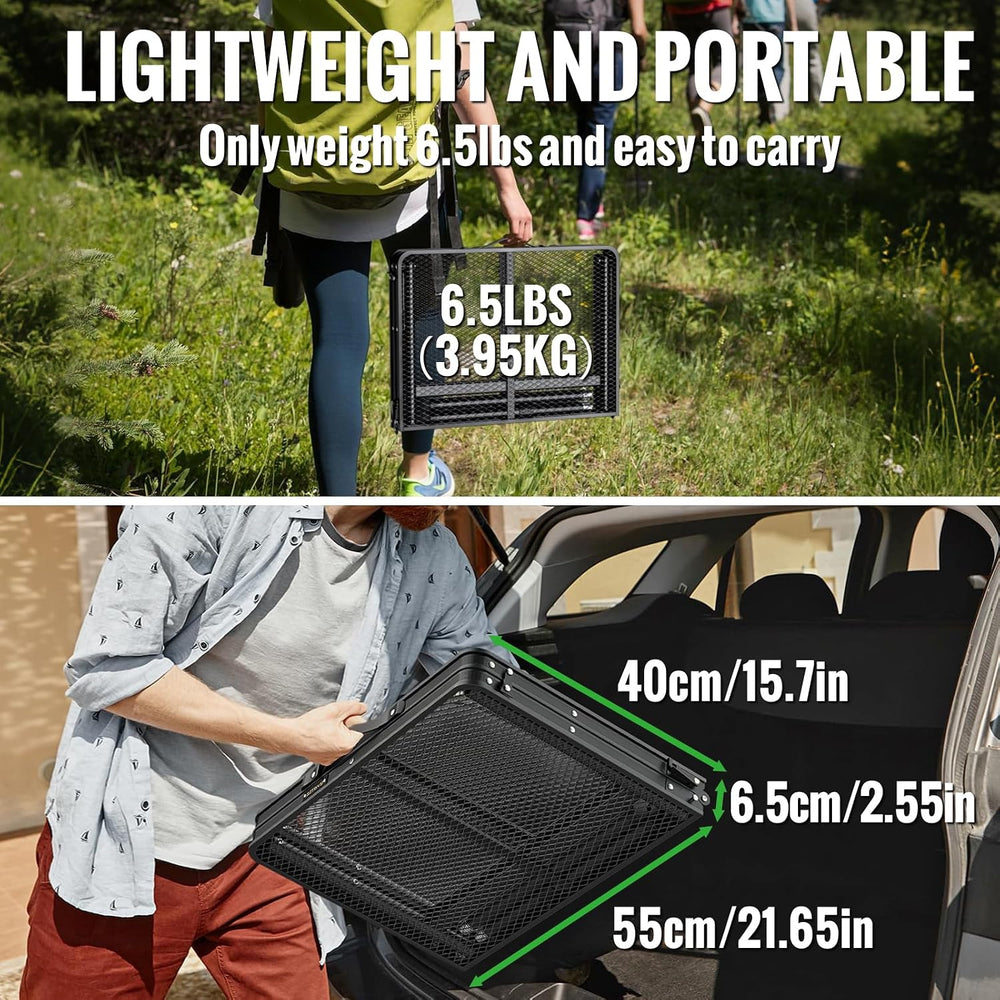 GARLLEN Folding Grill Table 35" Lx21.6 W, 2 Adjustable Height 14.76"...