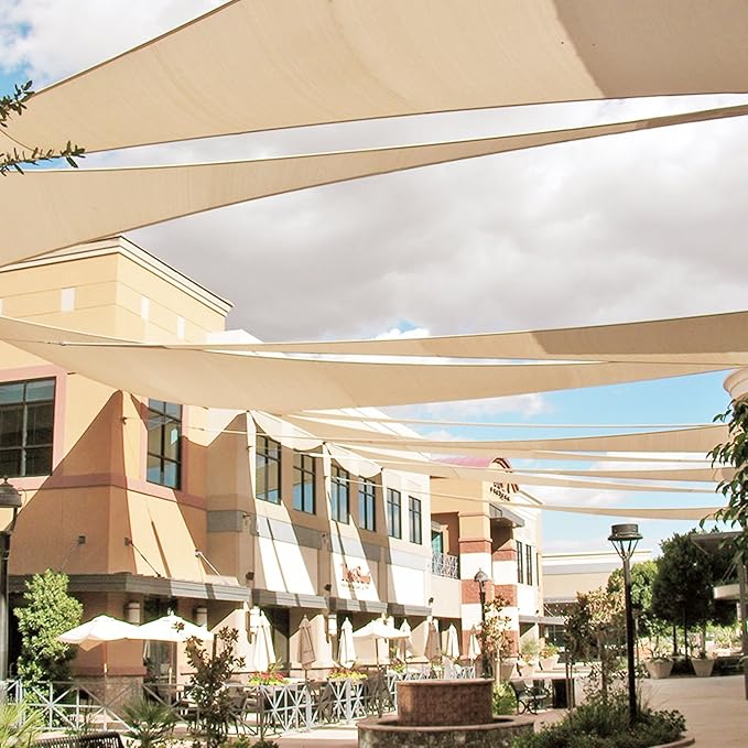 E&K Sunrise 15' x 15' x 15' Sun Shade Sail Triangle Canopy Sh...