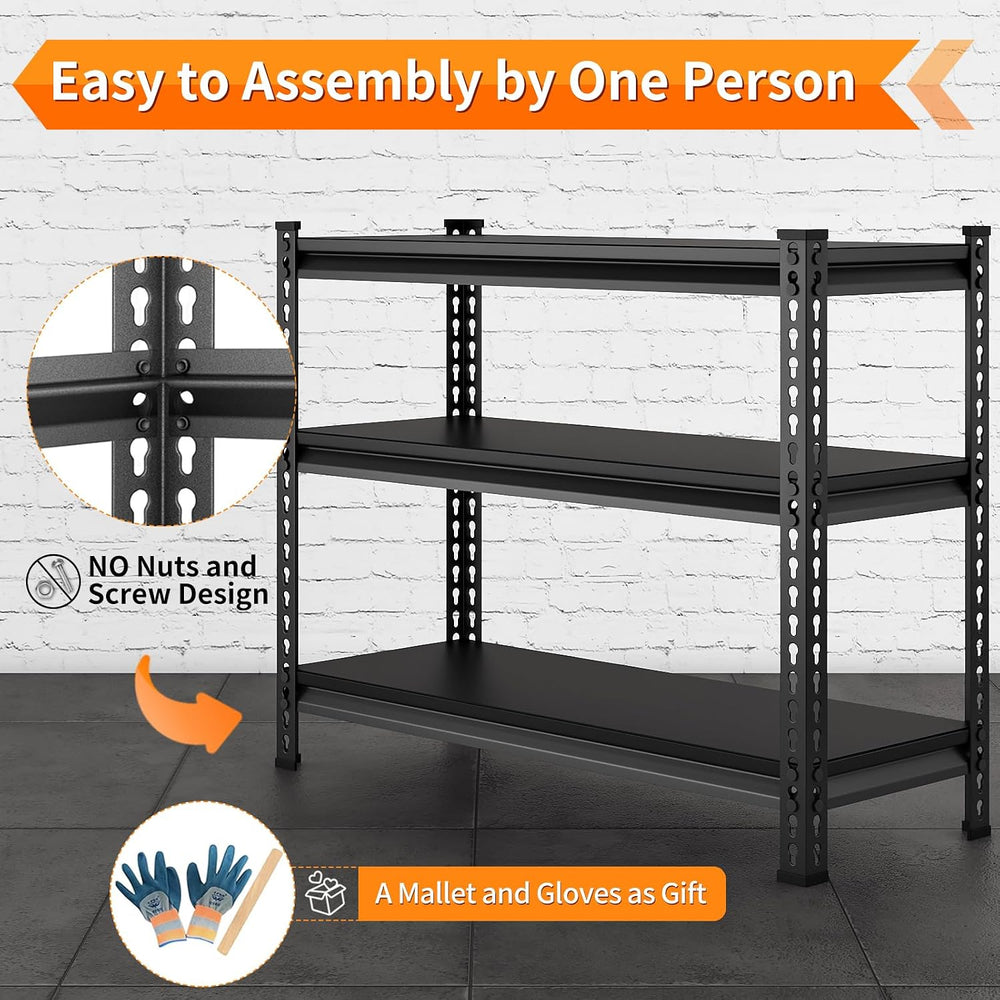 3-Tier Garage Shelving Heavy Duty,40”W x 18”D x 36”H Metal Shelving Unit,1320...