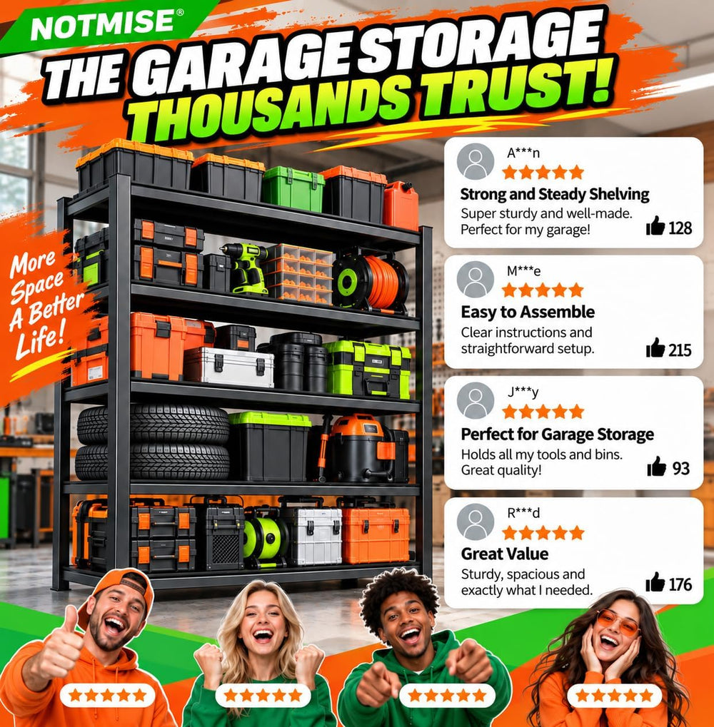 Metal Garage Shelving Unit, Heavy Duty Adjustable Storage Shelves