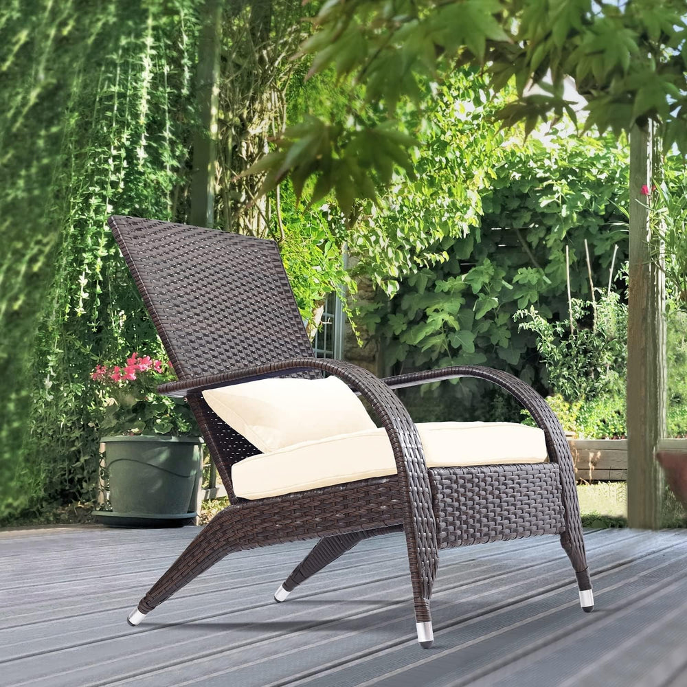 Outdoor Patio Wicker Adirondack Chair Outside Fire Pit Chairs Oversized Comfy...