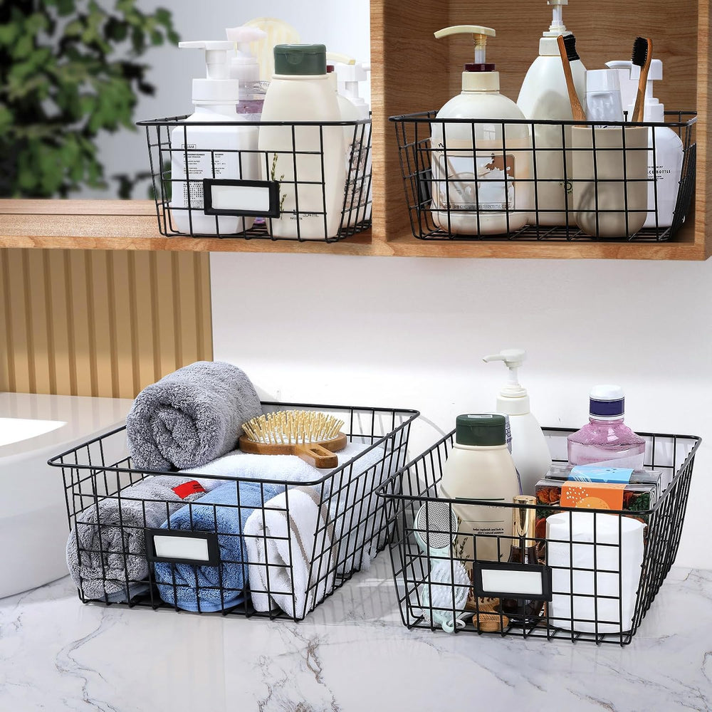 6 Pack Wire Baskets for Pantry Organization and Storage, Kitchen Organizer, 2...