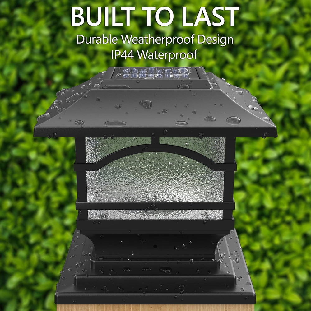 Davinci Lighting Premium Solar Outdoor Post Cap Lights - 4x4 5x5 6x6 - Bright...