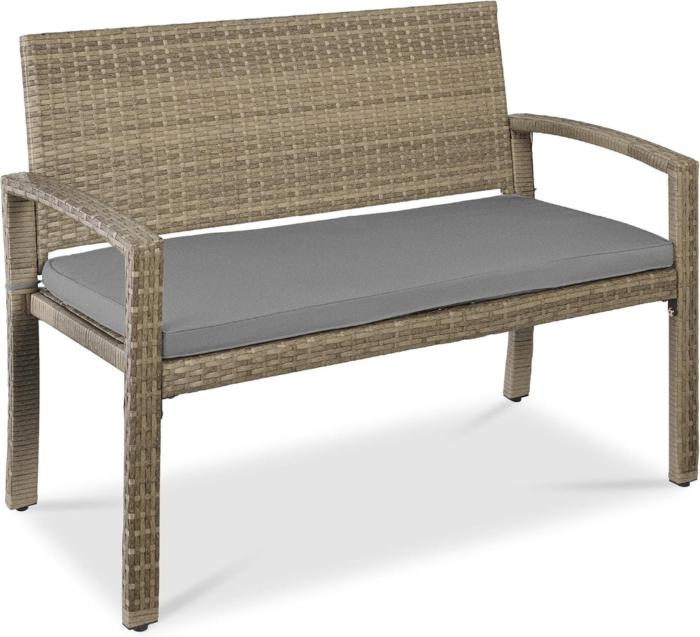 Best Choice Products Outdoor Bench 2-Person Wicker Garden Patio Benches Seati...