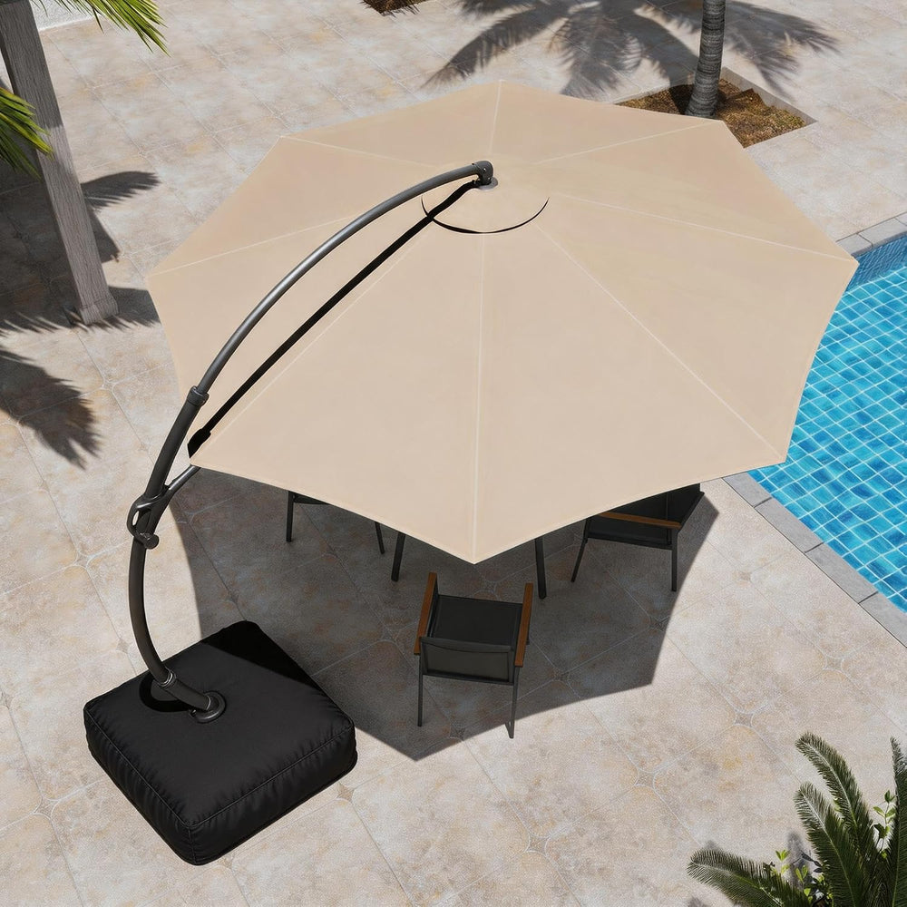 LAUSAINT HOME Outdoor Patio Umbrella with Base included, 11 FT Deluxe Curvy C...