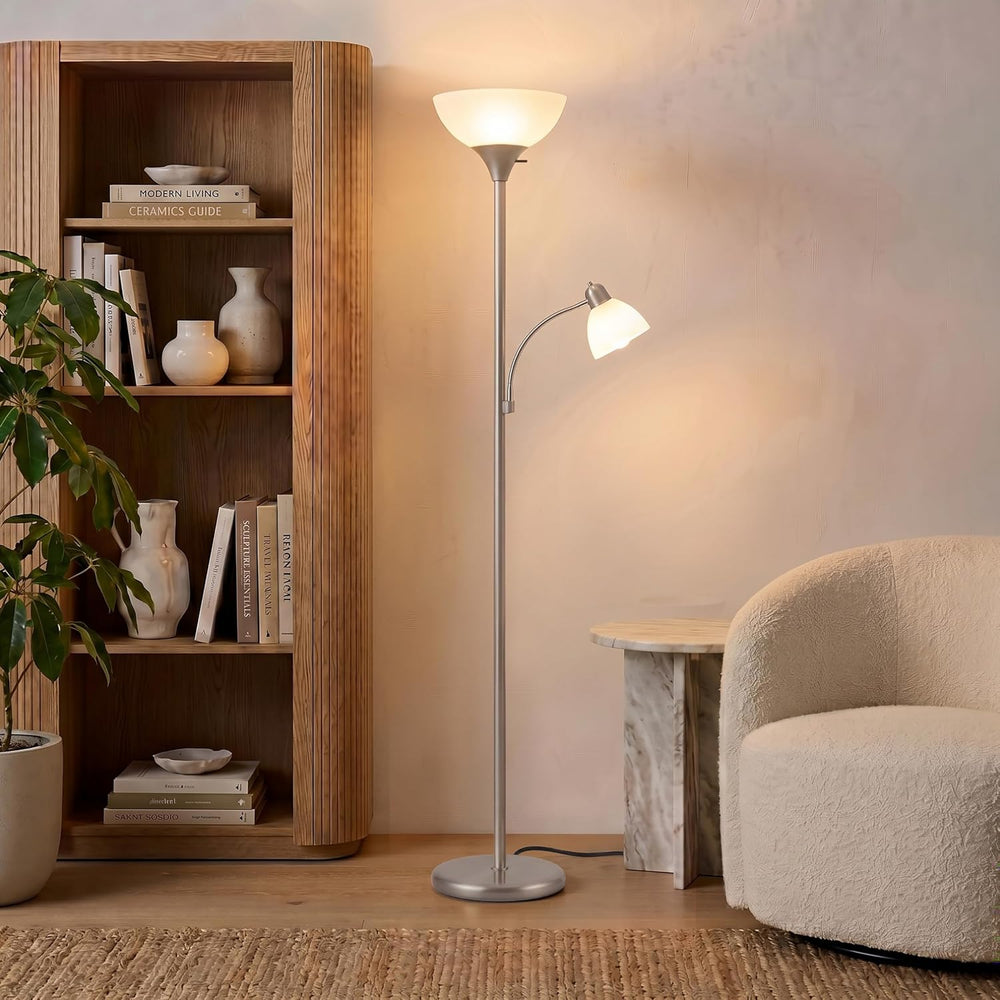 Brightech Sky Dome Plus LED Floor lamp, Torchiere Super Bright Floor Lamp wit...