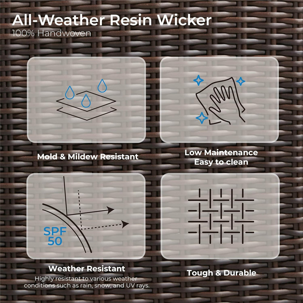 CHITA 5 Pieces Swivel Wicker Patio Furniture Set, Outdoor Conversation Set