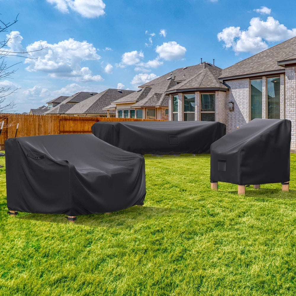 Waterproof Outdoor Patio Furniture Covers 111"L×74"W×28"H Black