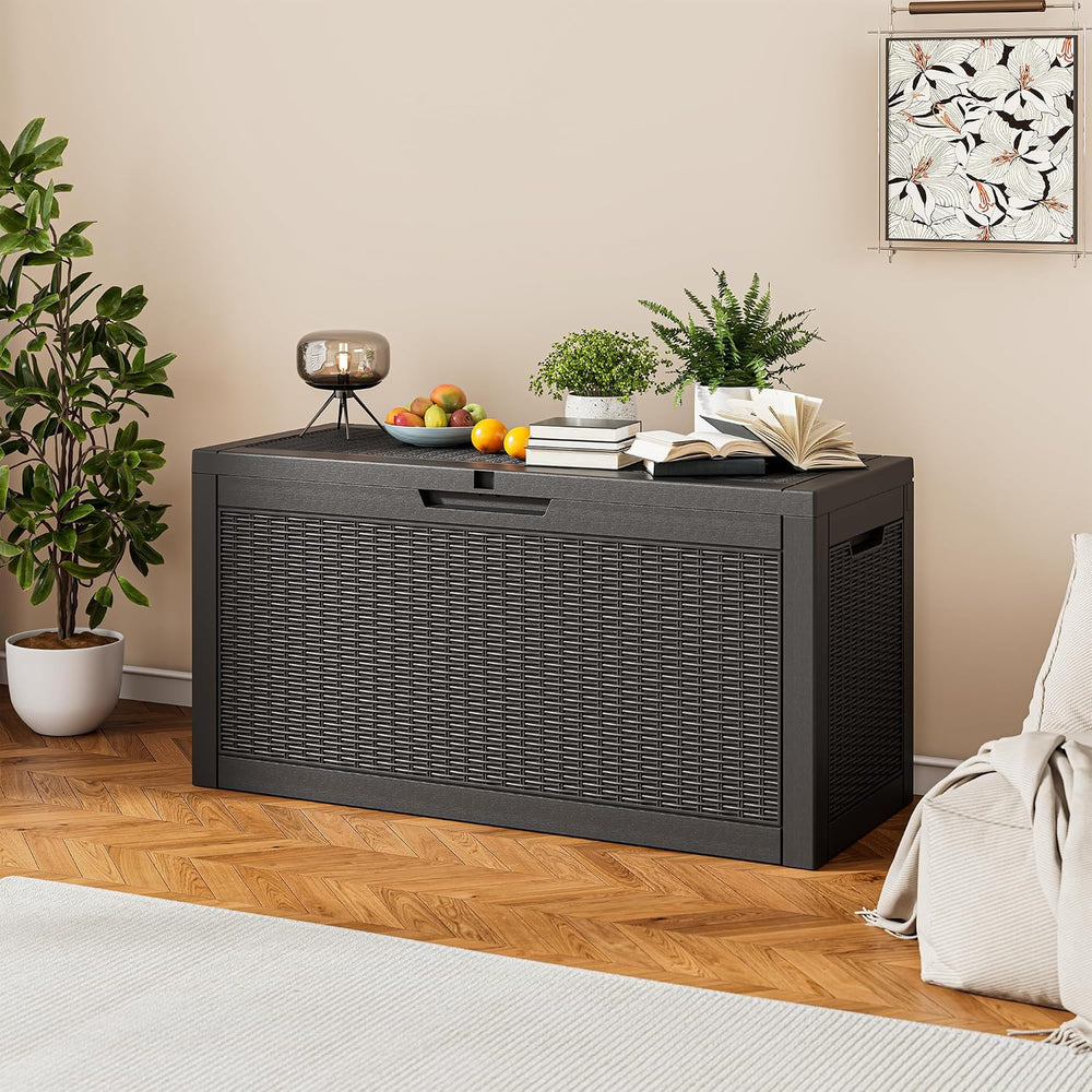 75 Gallon Outdoor Storage Box Waterproof Deck Box Patio Storage