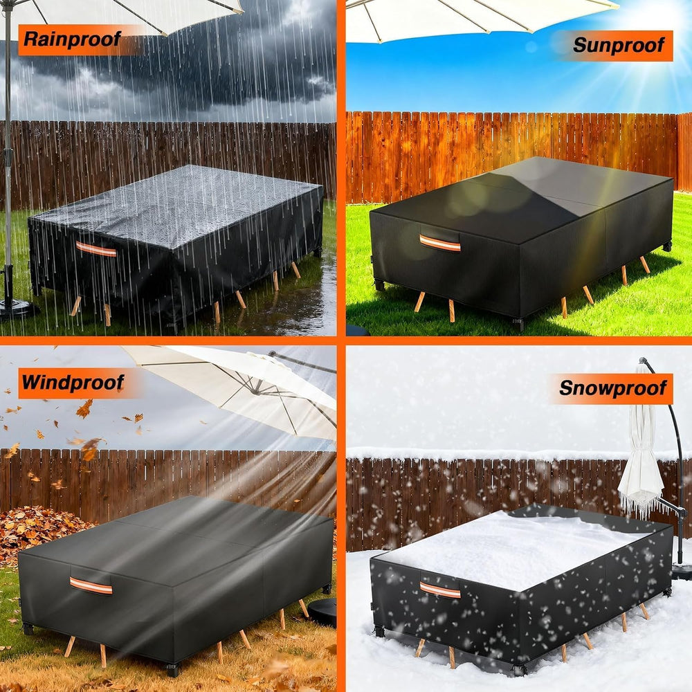 Patio Furniture Cover Waterproof Rectangle,111"L x 74"W x 28"H
