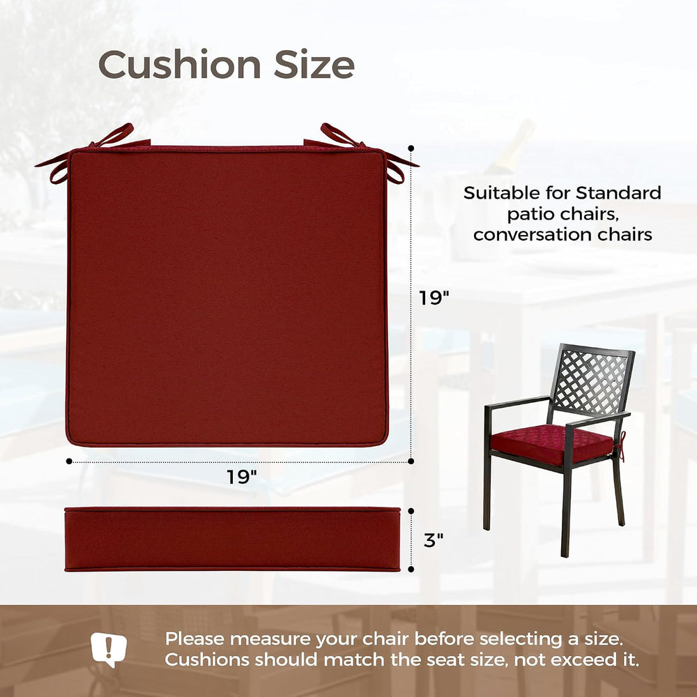 UNIKOME Outdoor Chair Cushions Set of 4, Water Resistant Patio Seat Cushions ...
