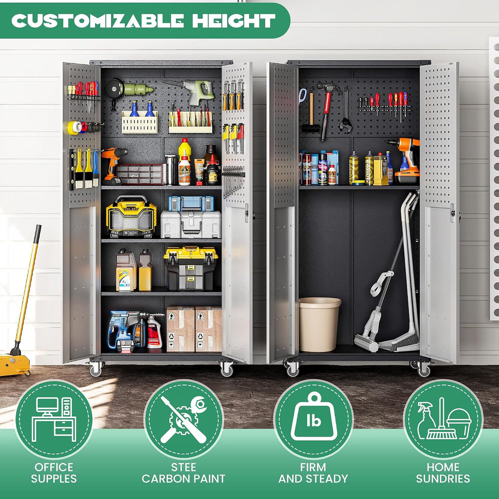 Garage Cabinet System | Heavy Duty Steel All-in-One Modular Garage Cabinet Se...