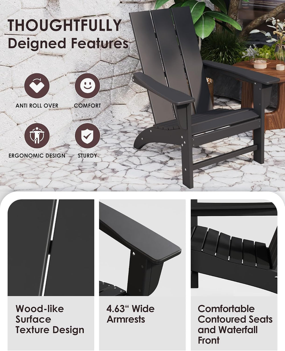 Poly Lumber Adirondack Chairs Set of 2 with Cup Holder