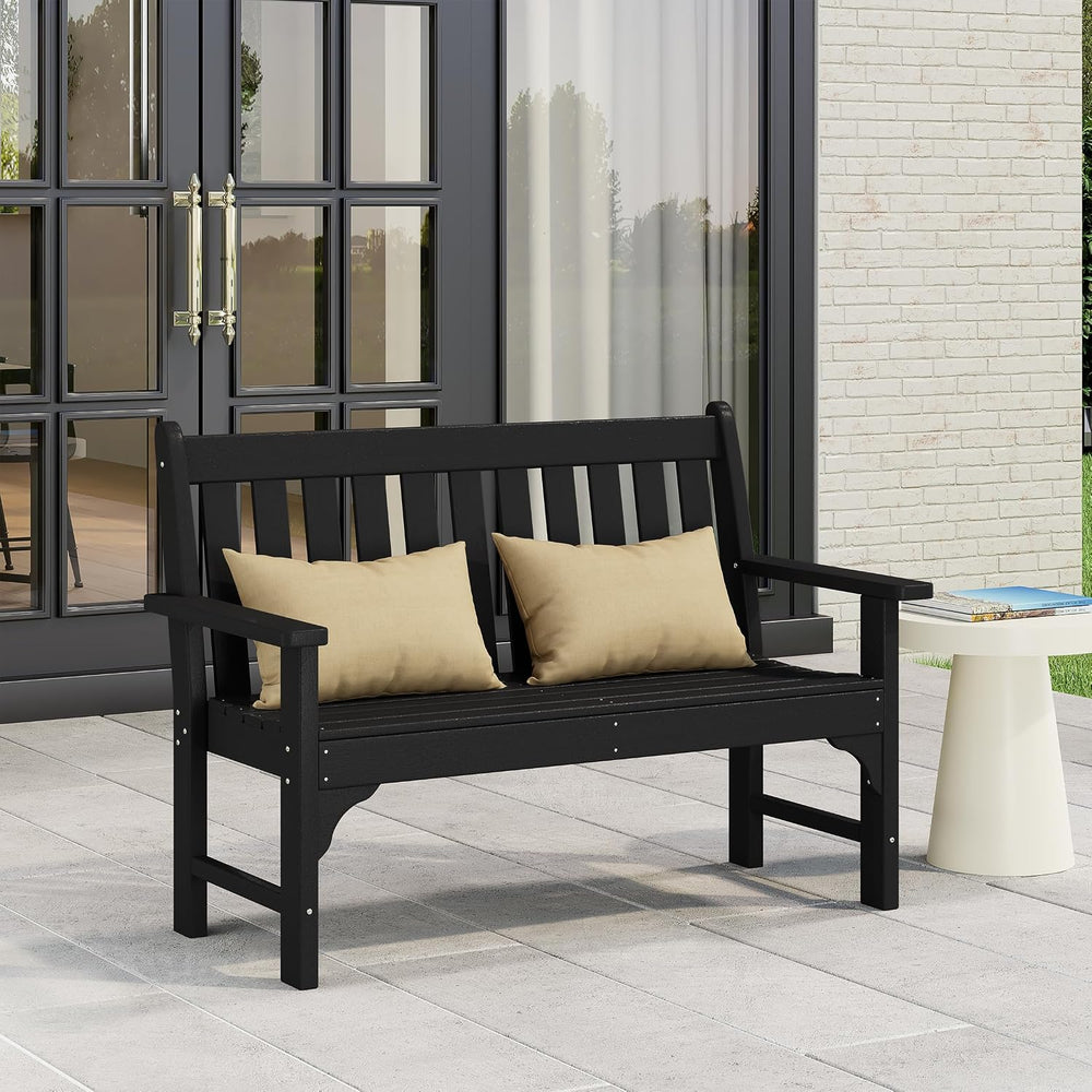 Garden Bench, Farmhouse Park Front Porch for Entryway Bench Outdoor Seating L...