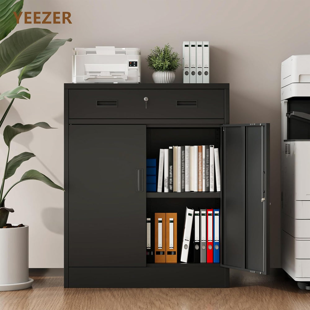 36" H Metal Storage Cabinet, Garage Storage Cabinets, Locking Cabinet wi...