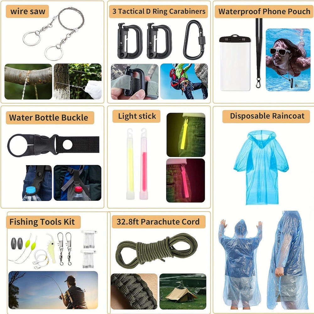 Survival Kit, 252Pcs Survival Gear First Aid Kit with Molle System Compatible...
