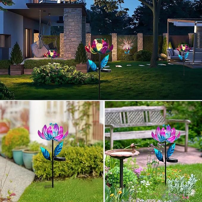 Outdoor Garden Decor Solar Spinners Lights - Metal Wind Spinner Solar Lights ...