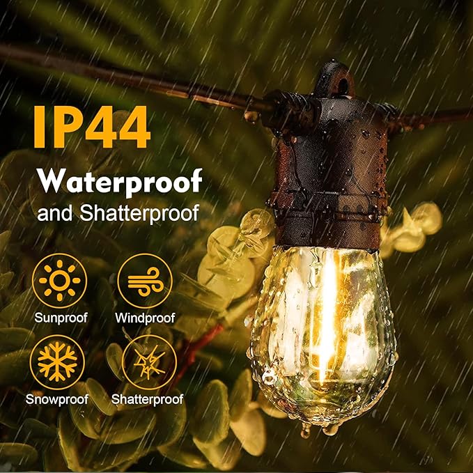 48 Pack LED S14 Replacement Light Bulbs, Shatterproof Outdoor 1 Watt to Repla...